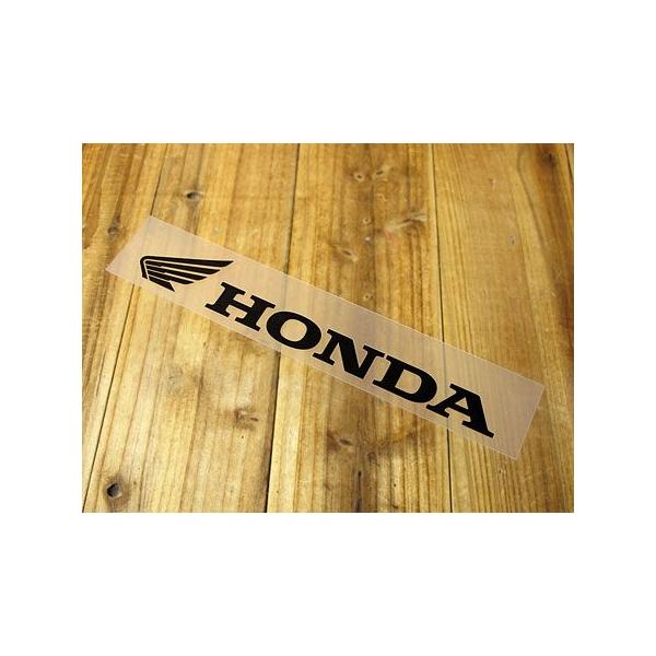 ステッカー ホンダ アメリカン 車 おしゃれ バイク ヘルメット かっこいい HONDA 転写式 ウイング ロゴ ブラック サイズL