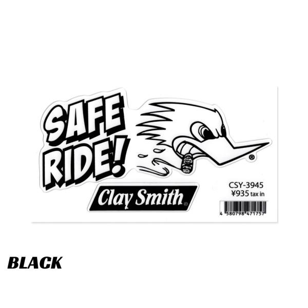クレイスミス ステッカー キャラクター アメリカ アメリカン おしゃれ バイク 車 かっこいい ウッドペッカー SAFE RIDE ブラック