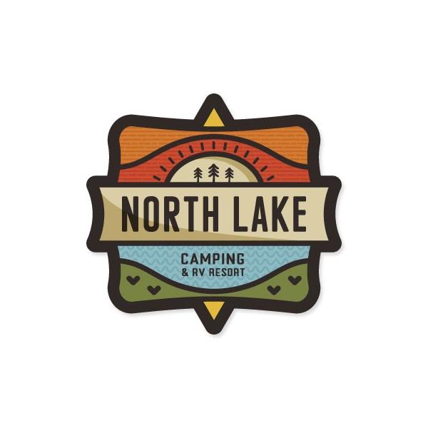 ステッカー アウトドア アメリカン おしゃれ スーツケース 車 バイク かっこいい キャンプ Vintage Outdoor Budges NORTH LAKE