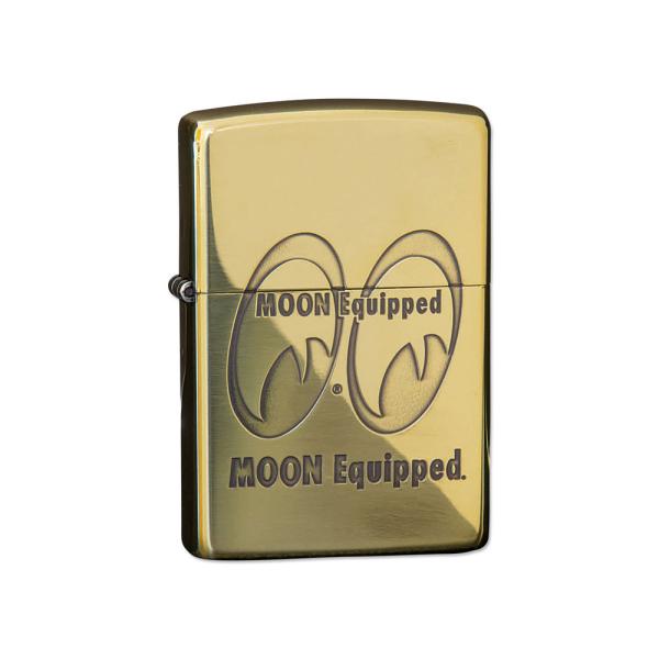 ムーンアイズ Zippo ジッポ オイルライター 車 バイク ホットロッド アメリカ アメリカン雑貨 MOONEYES MOON Equipped Zippoライター Brass