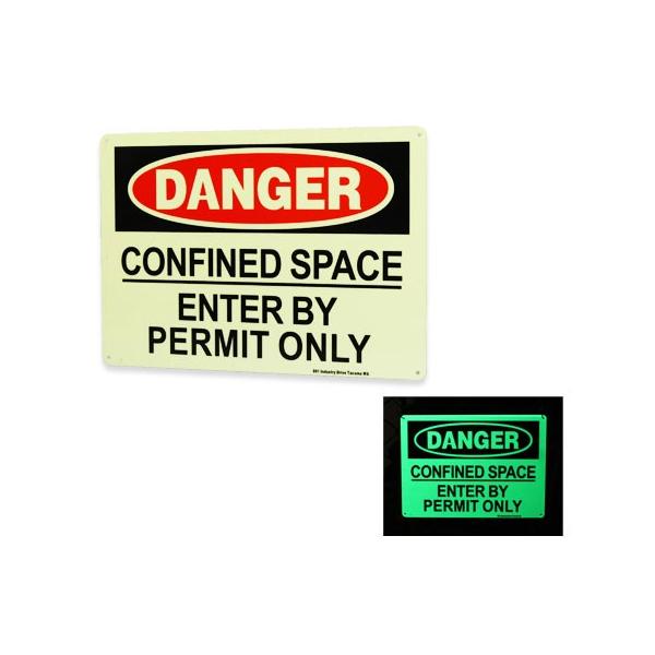 セキュリティ サインプレート アメリカン おしゃれ インテリア雑貨 壁 飾り サインボード 面白い 蓄光 DANGER 許可ある者のみ