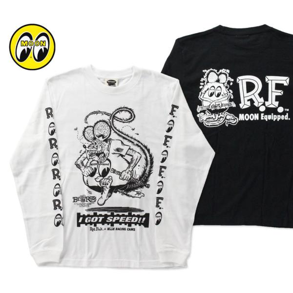 ムーンアイズ Tシャツ ラットフィンク メンズ 長袖 アメカジ おしゃれ かっこいい ホットロッド MOONEYES Rat Fink X MOON Equipped ロングスリーブ Tシャツ