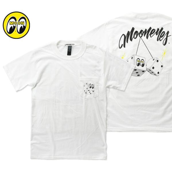 ムーンアイズ Tシャツ メンズ 半袖 ポケット アメカジ おしゃれ かっこいい かわいい アメ車 ホットロッド レーシング モーター MOONEYES MOON Dice Pocket