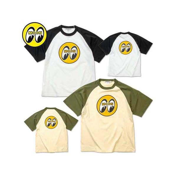 ムーンアイズ Tシャツ メンズ 半袖 アメカジ おしゃれ かっこいい かわいい 車 バイク ホットロッド レーシング モーター MOONEYES アイボールラグランシャツ