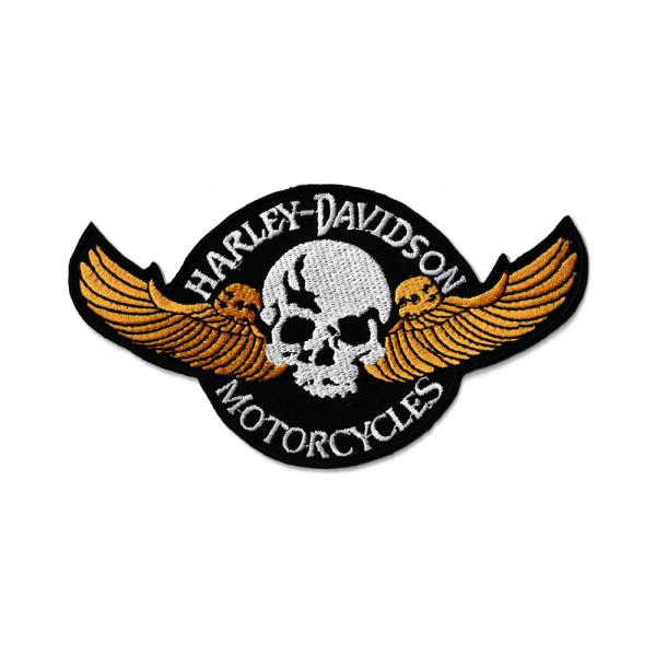 ハーレーダビッドソン HARLEY-DAVIDSON ワッペン アイロン 大人向け おしゃれ かっこいい アメカジ アメリカン スカルウイング  RCWP