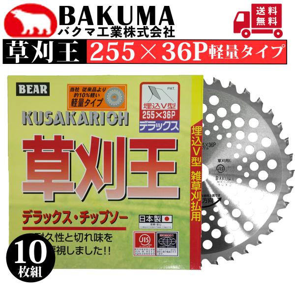 マ*ー様 s*0様 BAKUMA 草刈用チップソー 255mm 36P 10枚セ planharve_bkkusa25536k10