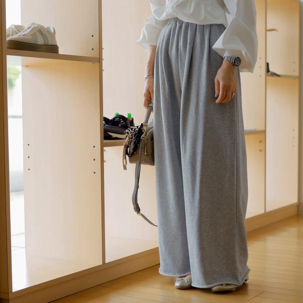 Tenue (テニュイ) ウォッシュドスウェット ワイドパンツ
