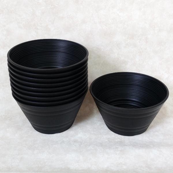 【プラ鉢】平鉢15号サイズのプラスチック鉢 1個（黒色）おしゃれ マット ブラック