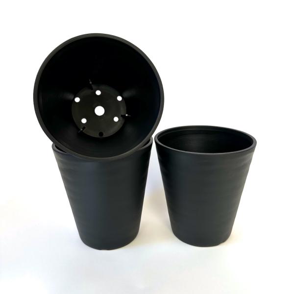 長鉢6号×3個入り セラアート 植木鉢 おしゃれ 黒色 多肉植物 塊根植物 ブラ ック プラ鉢 おしゃれ
