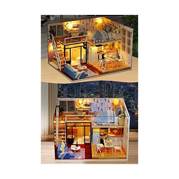 Moin Moin ドールハウス ミニチュア 手作りキット セット 現代モダン 北欧 モデルルーム風 インテリア お洒落 Ateliers Chevalier Fr