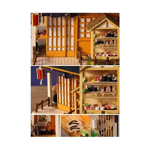 Hfalu ミニチュア ドールハウス 手作りキット Diy コーヒーショップ ロフト モデル 工芸品 家具 Ledライト付き 防 Morenotafurt Com