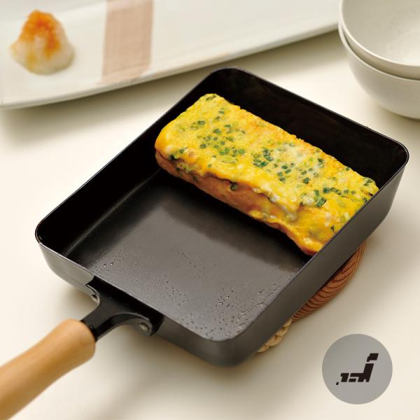 千歳 木柄 鉄 玉子焼き器 14×18cm 日本製 CS-013 : ものうりば