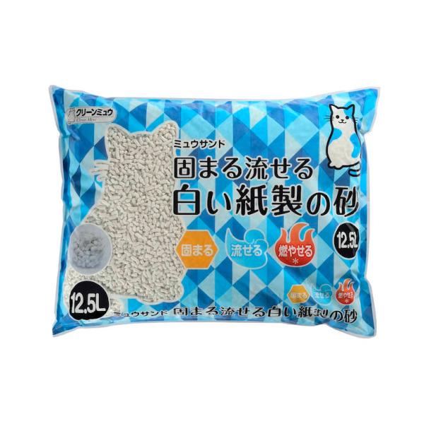クリーンミュウ ミュウサンド 固まる流せる い紙製の砂 おしっこ 固まる 流せる 砂 石 トイレ ねこ ネコ