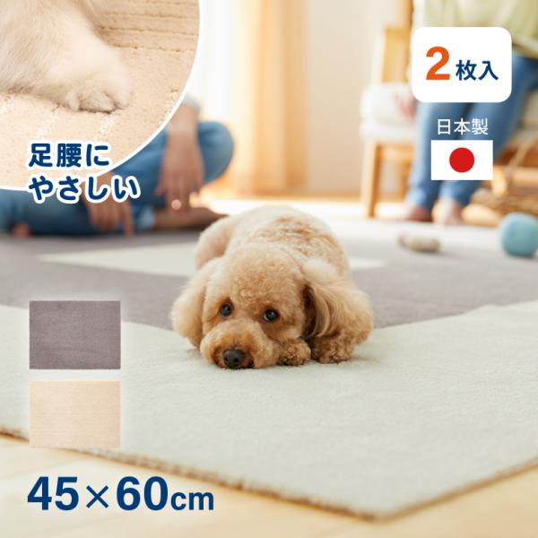 【キーワード】タイルマット 2枚 ペット リビング 犬 猫 冷え 対策 マット ピタペトモ 45×60 袋ヘッター 2Ｐ ナチュラル おしゃれ 滑り止め 洗える 洗濯可 日本製 子ども 部屋 ジョイントマット オカ爆買