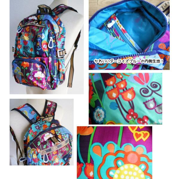 かわいい リュック フラワー ファンタジア ブルー 青 植物と花柄 レトロ テキスタイル 北欧 Flower イラスト 個性派 レディース キッズ Buyee 日本代购平台 产品购物网站大全 Buyee一站式代购 Bot Online