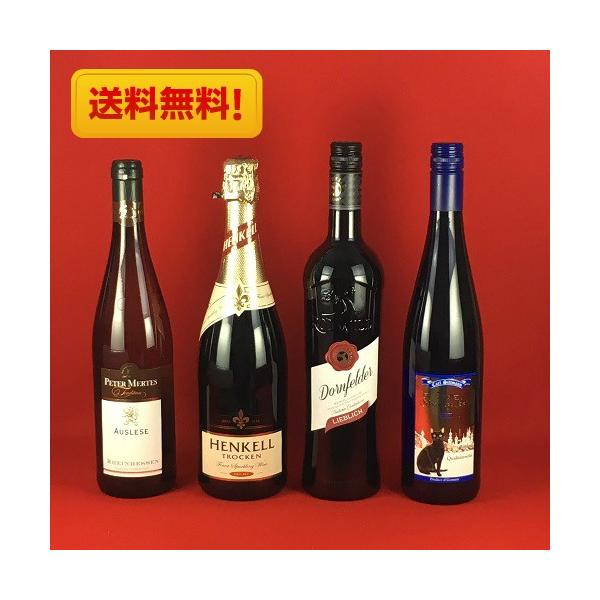 ワインセット 送料無料 ドイツワイン 飲み比べ 4本セット 赤ワイン 白