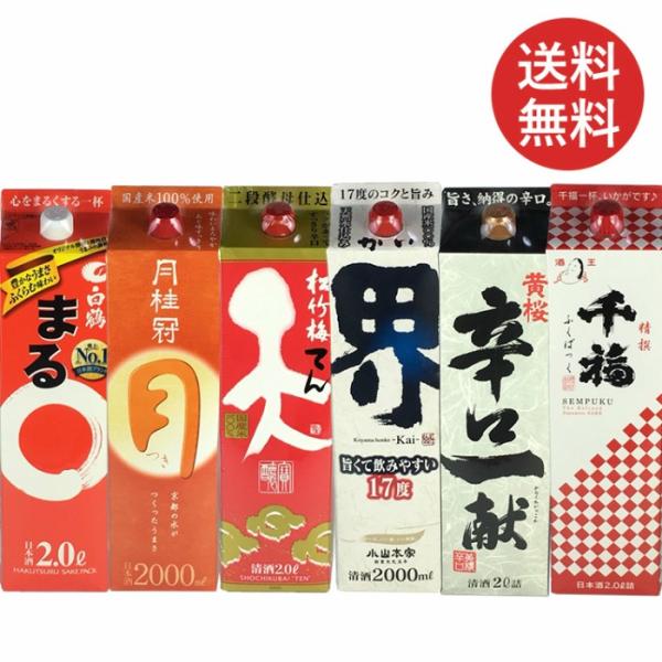 日本酒 飲み比べセット 定番酒 紙パック 6本セット 送料無料