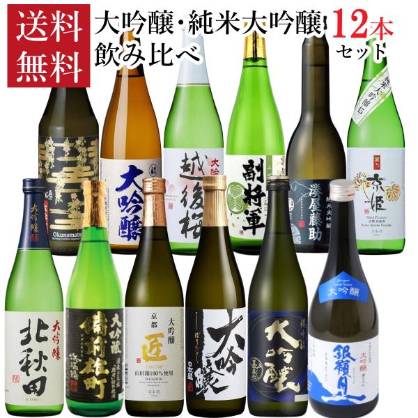 定価27969円‼️ お得‼️ 日本酒　12本　セット　720ml 飲み比べ 日本酒 大吟醸酒 純米大吟醸酒 12本 飲み比べセット 720ml 630ml 受賞