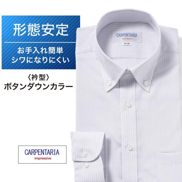ワイシャツ メンズ 長袖 形態安定 形状記憶 標準型 CARPENTARIA ボタンダウン DAPC16-39