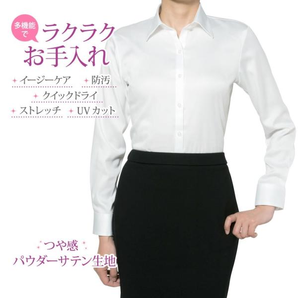 レディースシャツ 長袖 形態安定 標準型 PLATEAU P31PLA555