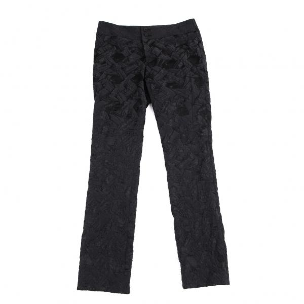 ISSEY MIYAKE イッセイミヤケISSEY ストレッチジャガードパンツ 黒1 