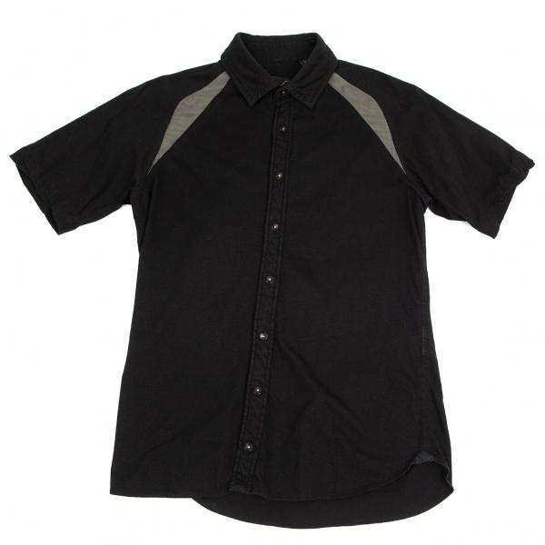 カラーkolor コットン切替半袖シャツ 黒1 メンズ K プレイフル Yahoo ショッピング店 通販 Yahoo ショッピング