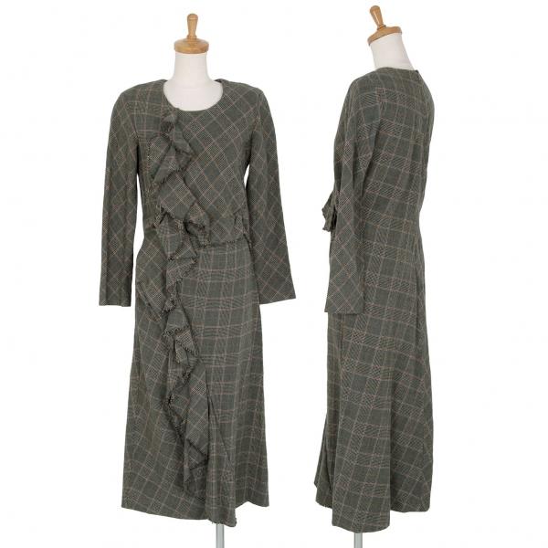 トリココムデギャルソンtricot COMME des GARCONS チェックフリル切替  