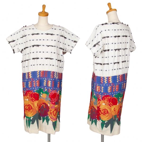 イッセイミヤケ ハートISSEY MIYAKE HaaT ローズジャガード切替半袖 