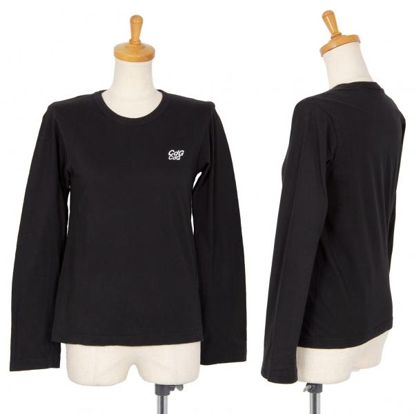 【美品】BLACK COMME des GARÇONS XS 長袖カットソー COMME des GARCONS コムコムCOMME CdGロゴカットソー 黒M