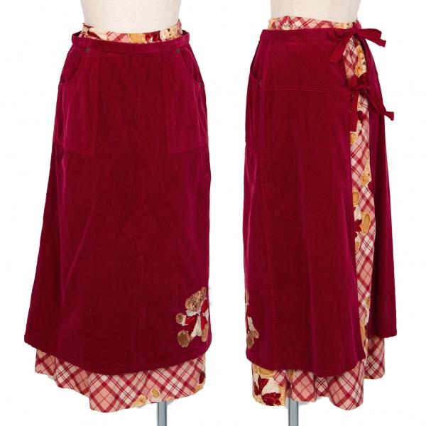 PINK HOUSE（ピンクハウス） ベアー刺繍コーデュロイラップチェック