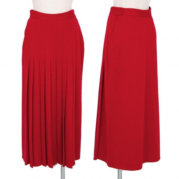 ソニアリキエルSONIA RYKIEL ウールフロントプリーツスカート 赤M位  