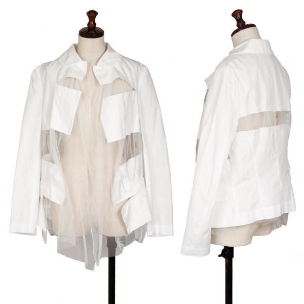 コムデギャルソンCOMME des GARCONS ラウンドカラーチュール切替シャツ 