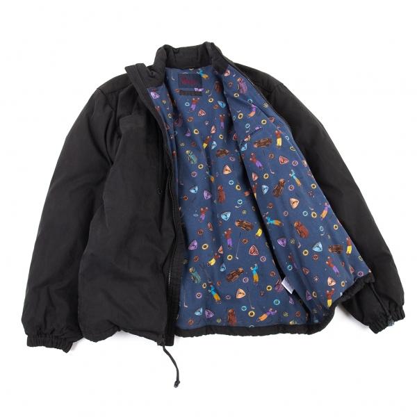 PAPAS（パパス） コットンポリ裏ゴルフ総柄リーフワンポイント刺繍