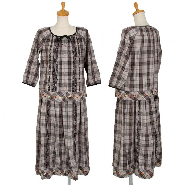 ピンクハウス　セットアップ　ブラック　いちご柄物 ピンクハウスセットアップブラックいちご柄物