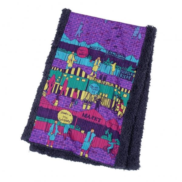 PLEATS PLEASE（プリーツ プリーズ） 石畳の街の風景プリント裏ボア