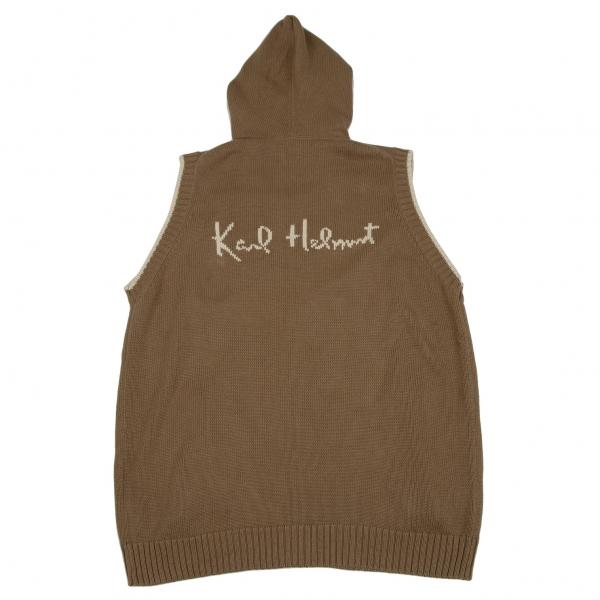 カールヘルムKarl Helmut コットンバックロゴノースリーブニット 