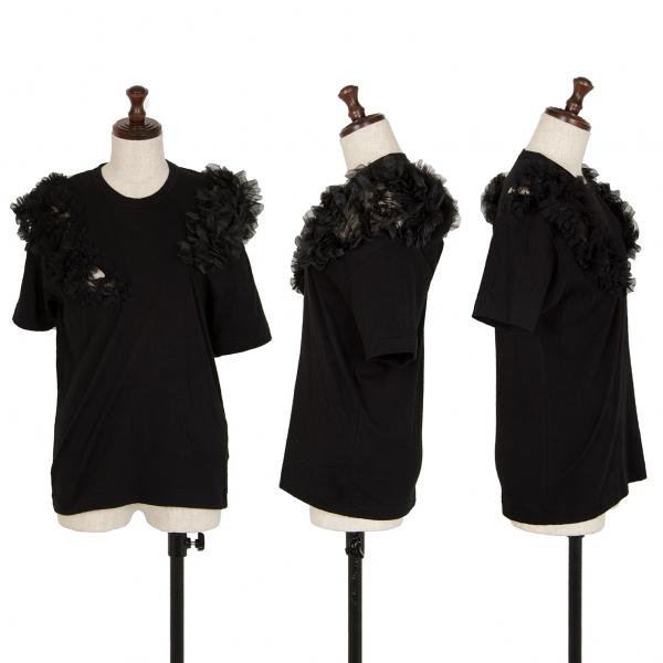 コムデギャルソンCOMME des GARCONS フリル切替Tシャツ 黒S 