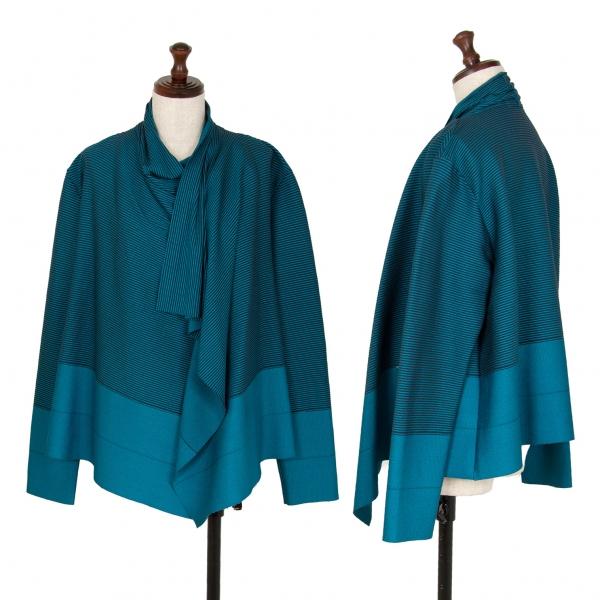 イッセイミヤケISSEY MIYAKE ドレープラペルストレッチジャケット 