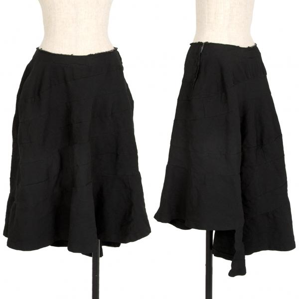 新品！コムデギャルソンCOMME des GARCONS ポリ螺旋切替スカート 黒M位  