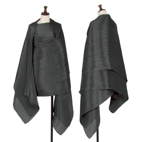 プリーツプリーズPLEATS PLEASE プリーツストール巻きデザインポンチョ