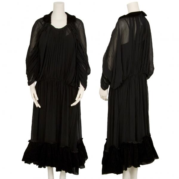 コムデギャルソン　ベロアワンピース COMME des GARCONS 新品！コムコム コムデギャルソンCOMME 襟裾ベロア