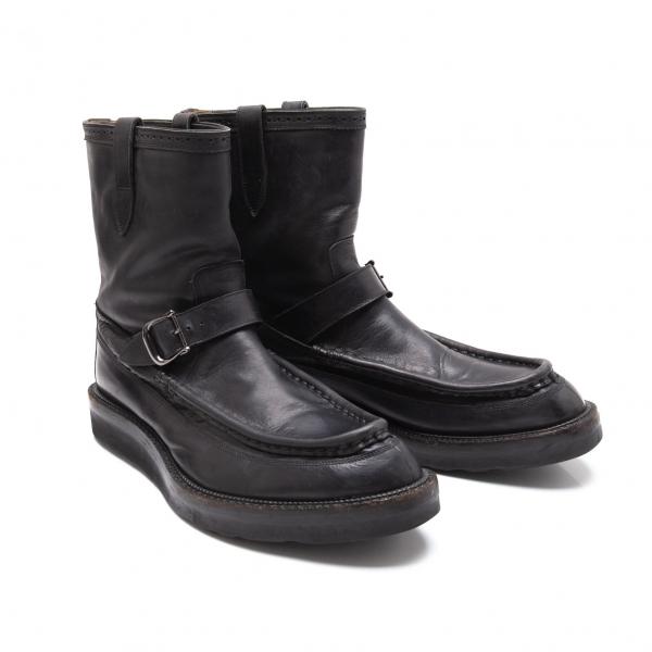 フットザコーチャーfoot the coacher レザーモカシンセミブーツ 黒29位