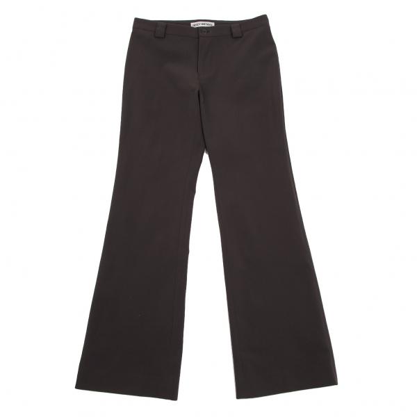 イッセイミヤケISSEY MIYAKE ナイロンストレッチフレアパンツ 茶1 
