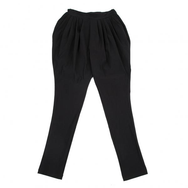 LIMI feu リミフゥLIMI タックデザインストレッチテーパードパンツ 黒S 