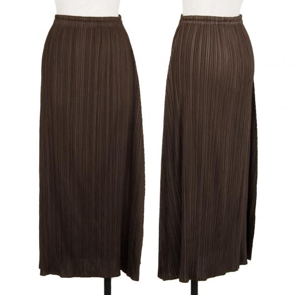 PLEATS PLEASE プリーツプリーズPLEATS プリーツAラインスカート 茶2 