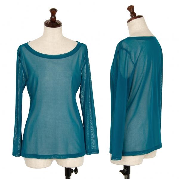 ISSEY MIYAKE イッセイミヤケISSEY ポリメッシュカットソー 水色