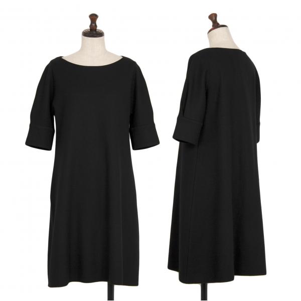 【希少 美品】Sybilla シビラ 3D ウール ワンピース M 黒 ブラック Sybilla（シビラ） タックスリーブウールワンピース 黒M 【レディース