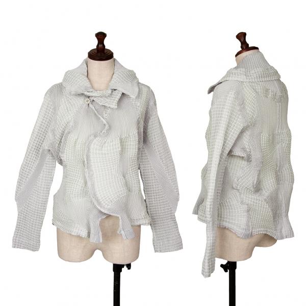 イッセイミヤケ ライトグレー ３Ｄスチーム ジャケット issey miyake イッセイミヤケ ライトグレー 3Dスチーム ジャケット issey miyake