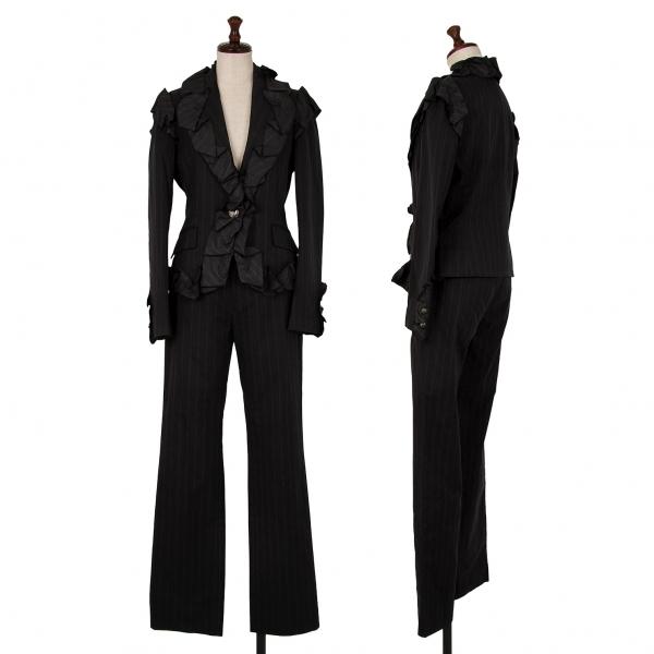 ISSEY MIYAKE イッセイミヤケISSEY フリル装飾ストライプ ISSEY MIYAKE イッセイミヤケISSEY フリル装飾ストライプ