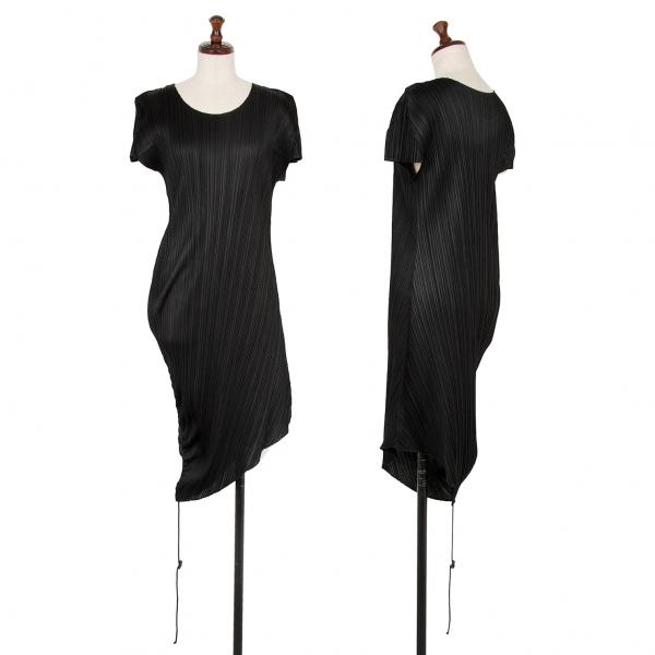 プリーツプリーズPLEATS PLEASE 裾ドローコードアシンメトリー  